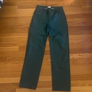 Aritzia Wilfred Faux Leather Pants Teal Size 4